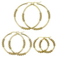 Edelstahl Hoop Ohrringe, Modeschmuck & verschiedene Größen vorhanden & für Frau, Goldfarbe, verkauft von Paar