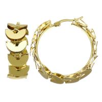 Edelstahl Hoop Ohrringe, rund, Modeschmuck & für Frau, Goldfarbe, 13x37mm, verkauft von Paar