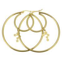 Stainless Steel Hoop Earring, Round, fashion jewelry & for woman, gold 