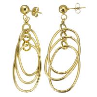 Edelstahl Tropfen Ohrring, Modeschmuck & für Frau, Goldfarbe, 57mm,20x30mm, verkauft von Paar
