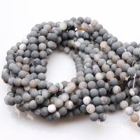Laugh Rift Achat Perle, rund, poliert, DIY & verschiedene Größen vorhanden, schwarz, verkauft von Strang