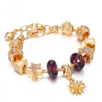 Zinc Alloy European Bracelets, with Crystal & Rhinestone, Adjustable & fashion jewelry & for woman, golden, 19+4CM 
