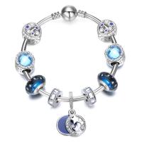 Zinc Alloy European Bracelets, with Brass, fashion jewelry & for woman, silver color 