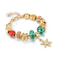 Bracelet de Noël en alliage zinc, alliage de zinc, avec cristal, bijoux de mode & normes différentes pour le choix & pour femme, doré, Vendu par brin