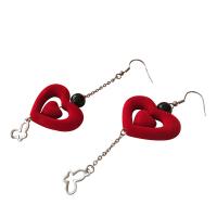 Porcelain Jewelry Earring, Iron, with Flocking Fabric & Porcelain, fashion jewelry 9.2CM  8.8CM 