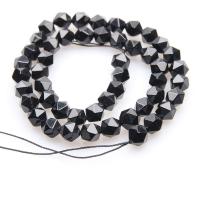 Natural Black Agate Beads, polished, DIY & faceted, black 