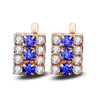 Rhinestone Brass Stud Earring, with Crystal Hot Fix, plated, fashion jewelry & for woman 