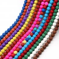 Multicolor Lava Perlen, rund, poliert, DIY & verschiedene Größen vorhanden, keine, verkauft von Strang