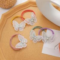 Ponytail Holder, Rubber Band, with Cloth, Butterfly, fashion jewelry & for woman 