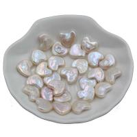 No Hole Cultured Freshwater Pearl Beads, Heart, DIY, white, 13-14mm 