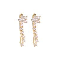 Cubic Zirconia Micro Pave Brass Earring, plated, micro pave cubic zirconia & for woman 22mm 