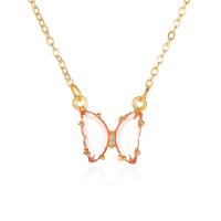 Crystal Zinc Alloy Necklace, with Crystal, gold color plated, for woman .89 Inch 