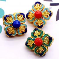 Cloisonne Hollow Beads, Zinc Alloy, with enamel, fashion jewelry & DIY 19mm 