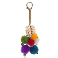 Fur Plush Key Chain, Thailand Waxed Thread, with Shells Fossil & Plush, plated, fashion jewelry & for woman 
