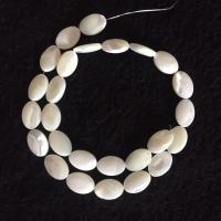 Turbanschnecken Perlen, oval, handgemacht, DIY, weiß, 10x15mm, verkauft von Strang
