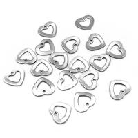 Colgantes del corazón de acero inoxidable, chapado en color de plata, Bricolaje, plateado, 11x10mm, 20PCs/Bolsa, Vendido por Bolsa