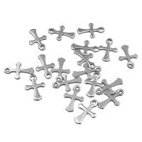 Colgantes de Cruces de acero inoxidable, chapado en color de plata, Bricolaje, plateado, 9x13mm, 20PCs/Bolsa, Vendido por Bolsa
