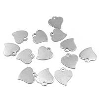 Colgantes del corazón de acero inoxidable, chapado en color de plata, Bricolaje, plateado, 12x12.5mm, 10bolsaspantalón/Grupo, Vendido por Grupo