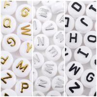 Acryl Alphabet Perlen, rund, Epoxidharzklebstoff, DIY & verschiedene Stile für Wahl, keine, 10mm, ca. 1600PCs/Tasche, verkauft von Tasche