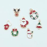 Zinc Alloy Christmas Pendants, plated, Christmas Design & DIY & enamel 
