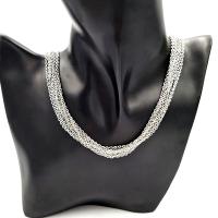 Мода нержавеющей стали ожерелье цепь, нержавеющая сталь, Другое покрытие, перекрестная цепь & DIY & разный размер для выбора, Много цветов для выбора, длина:17.7 дюймовый, 50пряди/сумка, продается сумка