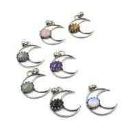 Gemstone Brass Pendants, with Natural Stone, fashion jewelry & Unisex 