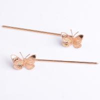 Hair Stick Findings, Brass, Butterfly, plated, DIY 