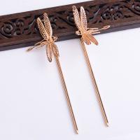Hair Stick Findings, Brass, Dragonfly, plated, DIY 