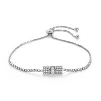 Cubic Zirconia Micro Pave Brass Bracelet, with Cubic Zirconia, plated, fashion jewelry & for woman 90mm 