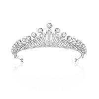 Bridal Tiaras, Zinc Alloy, with Clear Quartz, plated, fashion jewelry & for woman 