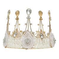 Bridal Tiaras, Zinc Alloy, gold color plated & with rhinestone 
