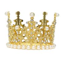 Braut Diademe, Zinklegierung, mit Kunststoff Perlen, Krone, plattiert, verschiedene Größen vorhanden, keine, verkauft von PC