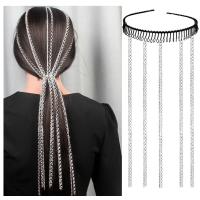 Cadena de cabeza de novia, Aleación de aluminio, Joyería & para mujer, color de platina, Vendido por UD