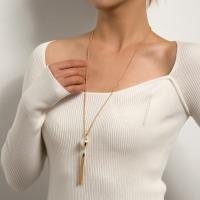 Zinc Alloy Sweater Chain Necklace, with Plastic Pearl, plated, fashion jewelry 