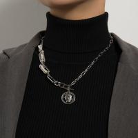 Пластиковый жемчужное ожерелье, цинковый сплав, с Пластиковая жемчужина, Другое покрытие, ювелирные изделия моды, серебряный, продается Strand