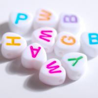 Acryl Alphabet Perlen, Herz, Epoxidharzklebstoff, DIY, keine, 4x7mm, verkauft von Tasche