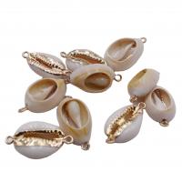 Zinc Alloy Shell Pendants, with Zinc Alloy, gold color plated, DIY, white 