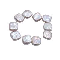 No Hole Cultured Freshwater Pearl Beads,  Square, DIY, white, 9-10mm 