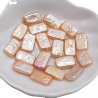 No Hole Cultured Freshwater Pearl Beads, Rectangle, DIY, pink 