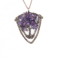 Gemstone Brass Pendants, with Natural Stone, fashion jewelry & Unisex 