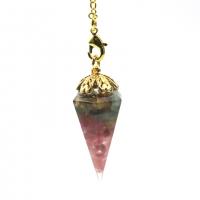 Brass Pendulum Pendant, with Natural Stone & Resin, fashion jewelry & Unisex 