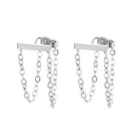 Brass Drop Earring, platinum color plated, for woman, 36mm 