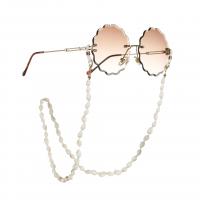 Trompete Muschel Brillenkette, mit Silikon, Anti-Skidding, weiß, 750mm, Länge:29.52 ZollInch, verkauft von Strang