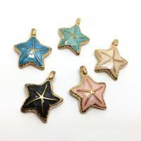 Zinc Alloy Enamel Pendants, Starfish, gold color plated, DIY 