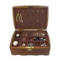 Caja Joyería de Múltiples Funciones , pino, con Pana, Sostenible & Vintage, marrón, 30X21X11CM, Vendido por UD