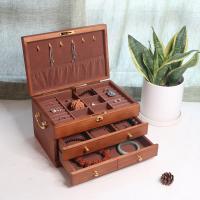 Multifunctional Jewelry Box, Pine, durable & vintage, brown 