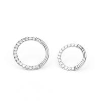Stainless Steel Nose Piercing Jewelry, 316L Stainless Steel, plated & with rhinestone 