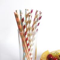 Paper Drinking Straw, environment-friendly package & gold accent 