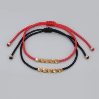 Brass Bracelets, with Cotton Thread, fashion jewelry 