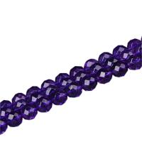Natürliche Amethyst Perlen, rund, poliert, DIY & verschiedene Größen vorhanden & facettierte, violett, verkauft von Strang